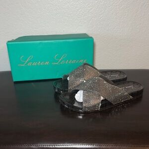 Lauren Lorraine Glittering Silver Jelly Sandals